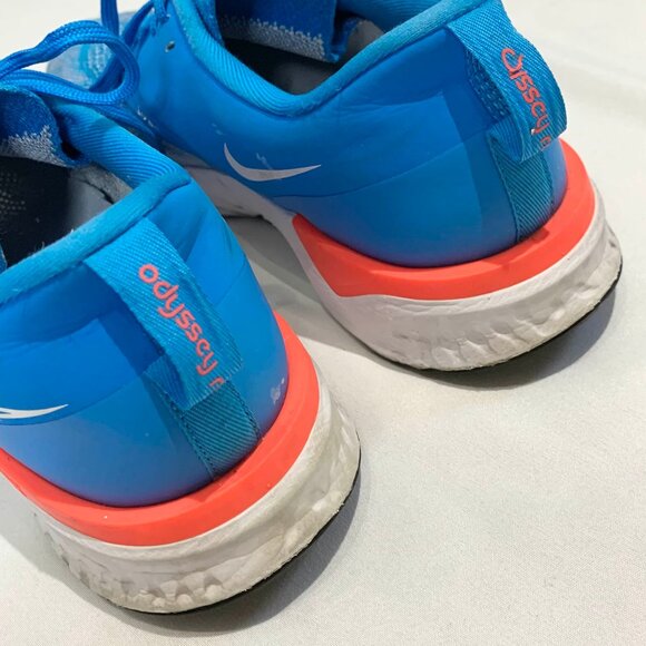 Nike Odyssey React Flyknit 2 Running Shoes Blue Orange BQ1676-402 Men's Size 8 - Picture 14 of 16